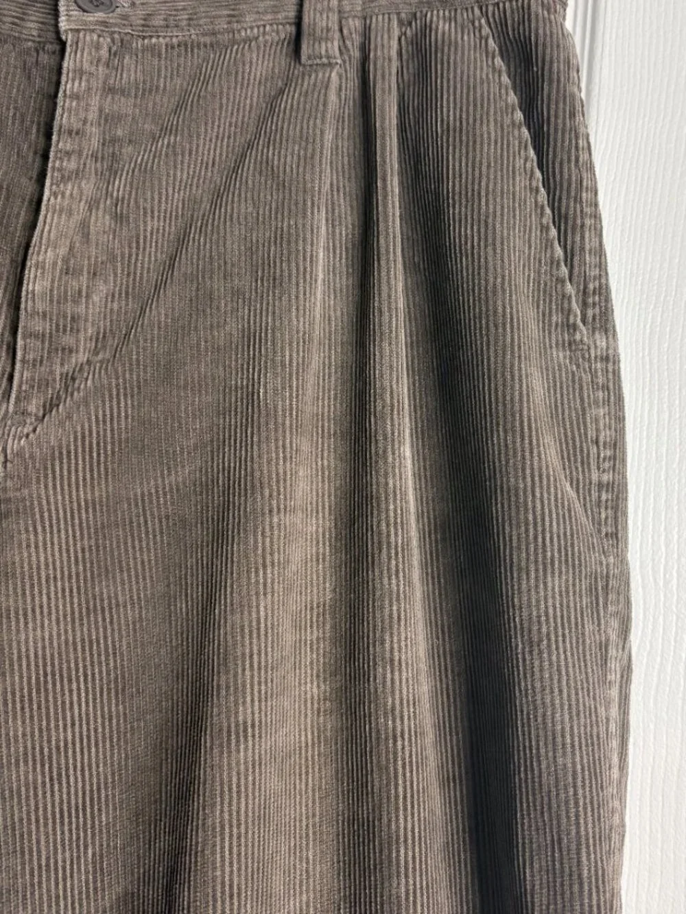 Claudio Nucci Vintage Brown Corduroy Wide Leg Pleated Pants 38x30 Old Money 80s